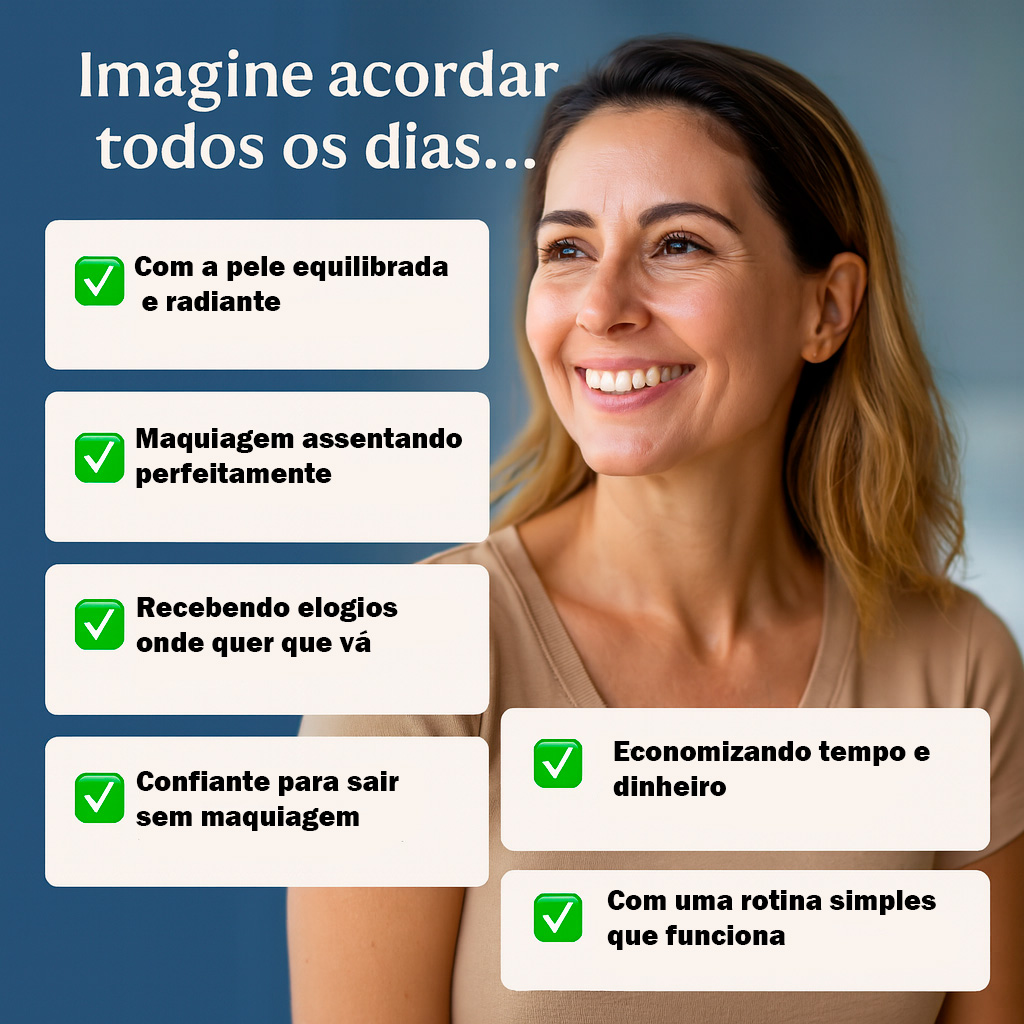 Transformação diária com a pele equilibrada e radiante